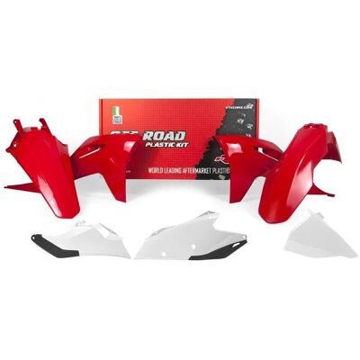 Kit Plastique RTECH Czerwony / Biały 5 Sztuk - części motocyklowe Kit Plastique RTECH Czerwony / Biały 5 Sztuk - części motocyklowe