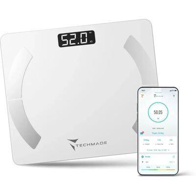 Techmade TM-SCALE-WH Balance Personnelle - Blanc Électronique - Publicité Techmade TM-SCALE-WH Balance Personnelle - Blanc Électronique - Publicité
