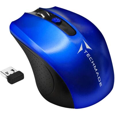 Souris optique sans fil Techmade TM-XJ30-BL - Ambidextre 1600 DPI - Publicité Souris optique sans fil Techmade TM-XJ30-BL - Ambidextre 1600 DPI - Publicité
