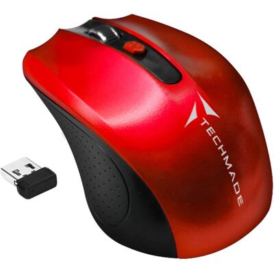 Souris optique sans fil Techmade TM-XJ30-RED - Ambidextre 1600 DPI - Publicité Souris optique sans fil Techmade TM-XJ30-RED - Ambidextre 1600 DPI - Publicité