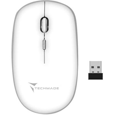 Mouse wireless Techmade - DPI regolabile - Compatto - 800/1200/1600 DPI - Bianco - Accessori per computer Mouse wireless Techmade - DPI regolabile - Compatto - 800/1200/1600 DPI - Bianco - Accessori per computer