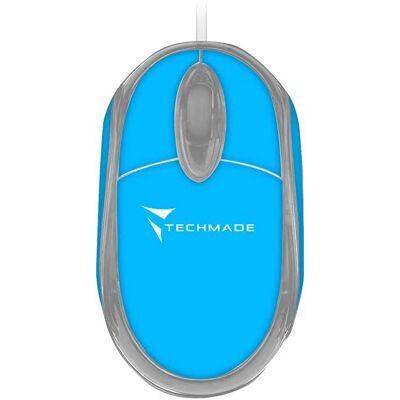 Souris Optique Techmade TM-2023-BL - Bleu - 800 DPI - USB - Publicité Souris Optique Techmade TM-2023-BL - Bleu - 800 DPI - USB - Publicité