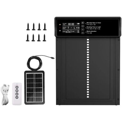 AIPERQ Mumu - Puerta automática solar para gallinero - Sensor de luz, pantalla LCD, fácil configuración AIPERQ Mumu - Puerta automática solar para gallinero - Sensor de luz, pantalla LCD, fácil configuración