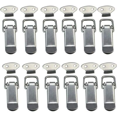 DPZO - set di chiusure a leva 12 pezzi - acciaio inossidabile - finitura argento - per scatole Armadi cassetti - Chiusura a leva DPZO - set di chiusure a leva 12 pezzi - acciaio inossidabile - finitura argento - per scatole Armadi cassetti - Chiusura a leva