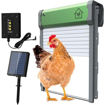 Aiperq - Puerta automática para gallinero - Energía solar, temporizador y sensor de luz Aiperq - Puerta automática para gallinero - Energía solar, temporizador y sensor de luz