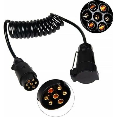 AIPERQ - 7-pin trailer cable - 2 m - spiral - Trailer extension cable AIPERQ - 7-pin trailer cable - 2 m - spiral - Trailer extension cable