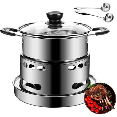 AIPERQ - 18 cm Stove Set - Stainless Steel - Camping Stove Set AIPERQ - 18 cm Stove Set - Stainless Steel - Camping Stove Set