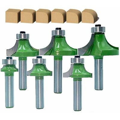 AIPERQ - 8mm Shank 6-Pc Carbide Router Bits - 8 mm Shank AIPERQ - 8mm Shank 6-Pc Carbide Router Bits - 8 mm Shank