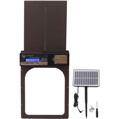 Aiperq - Puerta automática para gallinero - Energía solar, IP45, aluminio, temporizador Aiperq - Puerta automática para gallinero - Energía solar, IP45, aluminio, temporizador