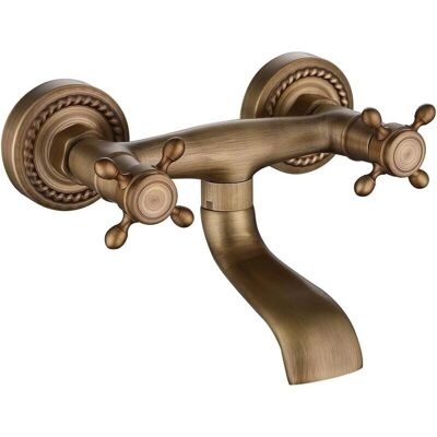 Aiperq - Antique Copper Wall-Mounted Basin Mixer - Black Aiperq - Antique Copper Wall-Mounted Basin Mixer - Black