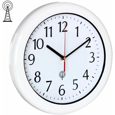 AIPERQ - Radio-controlled Waterproof Wall Clock Ø25.4cm - White - Silent - Wall Clock AIPERQ - Radio-controlled Waterproof Wall Clock Ø25.4cm - White - Silent - Wall Clock