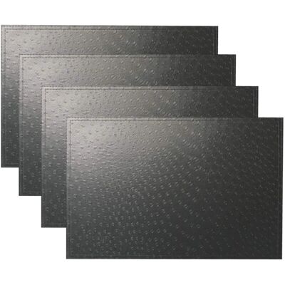 AIPERQ - Ostrich PVC double-layer placemats - Black - 4 pcs AIPERQ - Ostrich PVC double-layer placemats - Black - 4 pcs