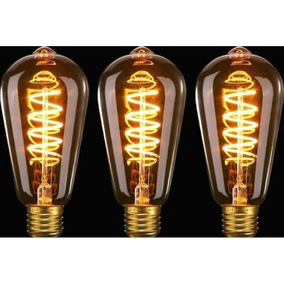 AIPERQ - E27 ST64 4W - Blanco cálido 2200K - Filamento en espiral - Bombilla LED AIPERQ - E27 ST64 4W - Blanco cálido 2200K - Filamento en espiral - Bombilla LED
