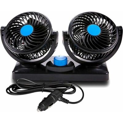 AIPERQ - 12V Dual Head - 2 Velocidades - Rotación 360° - Ventilador de coche AIPERQ - 12V Dual Head - 2 Velocidades - Rotación 360° - Ventilador de coche
