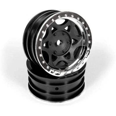 Axial - AX08140 - Chrome/Zwart - 2 stuks - Wielen en banden-set - RC-auto-onderdeel Axial - AX08140 - Chrome/Zwart - 2 stuks - Wielen en banden-set - RC-auto-onderdeel