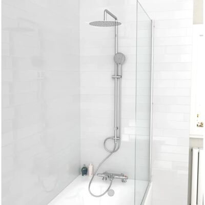 Nes Home - Round Thermostatic Mixer - Handset - Shower Kit Nes Home - Round Thermostatic Mixer - Handset - Shower Kit