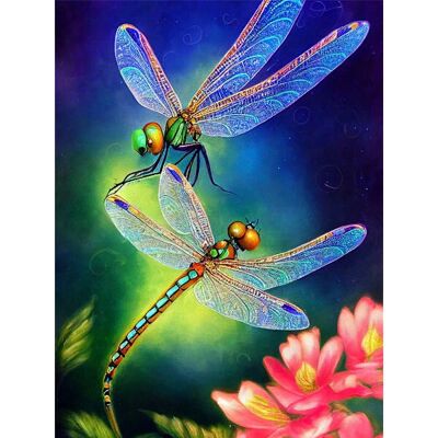 Ukendt - Dragonfly - 30x40 cm - 5D fuld boring - Diamantmalingsæt Ukendt - Dragonfly - 30x40 cm - 5D fuld boring - Diamantmalingsæt