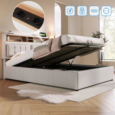 REDOM - Letto imbottito 160x200 - Beige - Bed REDOM - Letto imbottito 160x200 - Beige - Bed