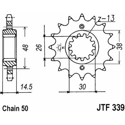Honda JT 339 Z15 Sprocket - Interceptor, Bol D'Or, Big One, Superblackbird, Hurricane, VFR Honda JT 339 Z15 Sprocket - Interceptor, Bol D'Or, Big One, Superblackbird, Hurricane, VFR