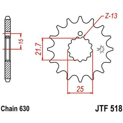 Jt Sprocket Suzuki 16T - Pitch 630 - Motorcycle Part Jt Sprocket Suzuki 16T - Pitch 630 - Motorcycle Part