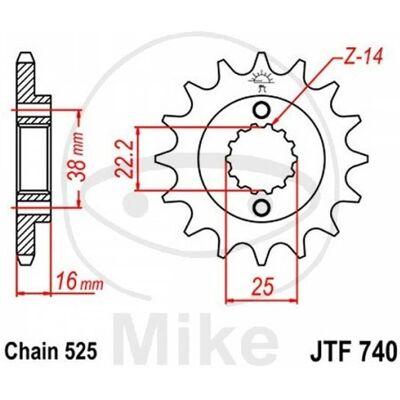 Jt Sprocket Z14 726.03.18 Ducati 796, 916, 996, 998, Monster S4 R - Sprocket Jt Sprocket Z14 726.03.18 Ducati 796, 916, 996, 998, Monster S4 R - Sprocket