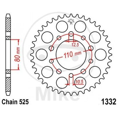Jt Crown Z38 38 Teeth Silver D.Int. 525 - Sprocket for Honda Africa Twin Jt Crown Z38 38 Teeth Silver D.Int. 525 - Sprocket for Honda Africa Twin