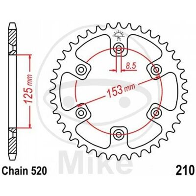 Jt Crown Z40 520 Black D.Int. 125 727.86.33 - Sprocket for Honda 450 CRF X 2005-2013 Jt Crown Z40 520 Black D.Int. 125 727.86.33 - Sprocket for Honda 450 CRF X 2005-2013