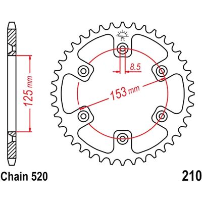 Jt Black Z43 520 Sprocket - 125mm Inner Diameter - Honda 650 Xr R 2000-2007 Jt Black Z43 520 Sprocket - 125mm Inner Diameter - Honda 650 Xr R 2000-2007