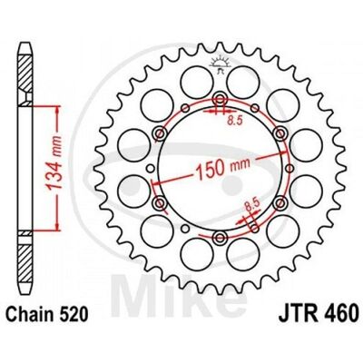 Jt Crown Z53 520 Black D.Int. 134 727.00.74 - Sprocket Jt Crown Z53 520 Black D.Int. 134 727.00.74 - Sprocket