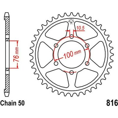 JT 816 Steel Sprocket - 52 Teeth JT 816 Steel Sprocket - 52 Teeth