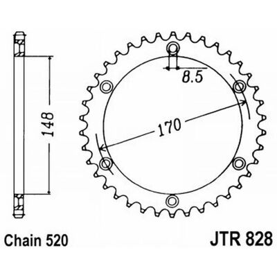 Jt 50 Teeth 520 Black Cagiva 350 T4e - Sprocket Jt 50 Teeth 520 Black Cagiva 350 T4e - Sprocket