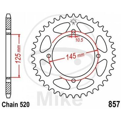 Jt Crown Z41 520 Black D.Int. 125 727.27.92 Yamaha 600 Xt - Motorcycle Chain Sprocket Jt Crown Z41 520 Black D.Int. 125 727.27.92 Yamaha 600 Xt - Motorcycle Chain Sprocket