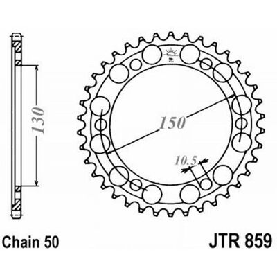 Jt Crown Z43 530 Silver D.Int. 130 727.13.15 Yamaha 1000 Yzf Thunderace - Sprocket Jt Crown Z43 530 Silver D.Int. 130 727.13.15 Yamaha 1000 Yzf Thunderace - Sprocket