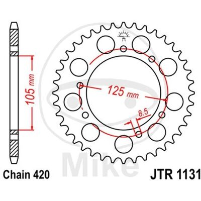 Jt Crown 420 727.03.35 Sprocket - 62 Teeth for Various Motorcycles Jt Crown 420 727.03.35 Sprocket - 62 Teeth for Various Motorcycles