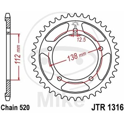 Corona Jt 1316 Steel Sprocket with 41 Teeth - sprocket Corona Jt 1316 Steel Sprocket with 41 Teeth - sprocket