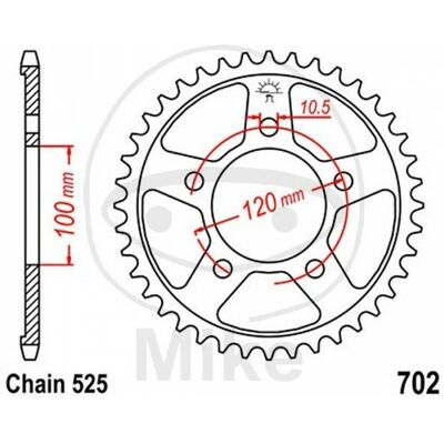Jt Crown Z45 525 D.Int. 100 727.03.59 - Sprocket Jt Crown Z45 525 D.Int. 100 727.03.59 - Sprocket