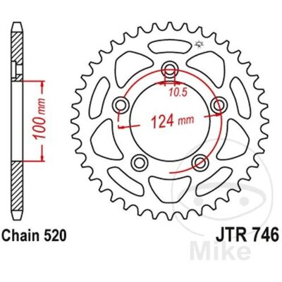 Ducati Jtr746.48 Crown - 48 Teeth - Pitch 520 - For Scrambler Ducati Jtr746.48 Crown - 48 Teeth - Pitch 520 - For Scrambler