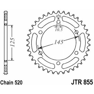 Jt Crown Z48 520 Black - Chain Sprocket Jt Crown Z48 520 Black - Chain Sprocket