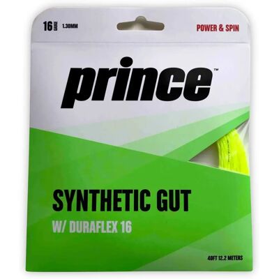 Prince Duraflex Synthetische Gut - Gele Tennisbespanning Prince Duraflex Synthetische Gut - Gele Tennisbespanning