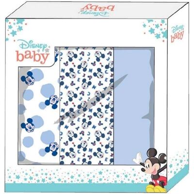 Disney - Minnie et Mickey Art 1999 - Bleu clair - 3x Muslin - Carré en mousseline - Publicité Disney - Minnie et Mickey Art 1999 - Bleu clair - 3x Muslin - Carré en mousseline - Publicité
