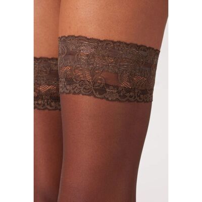 Calzedonia Bas autofixants voile marron - Hold-Ups - Publicité Calzedonia Bas autofixants voile marron - Hold-Ups - Publicité