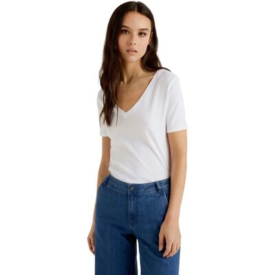 Benetton M T-shirt en coton à V - T-shirt Benetton M T-shirt en coton à V - T-shirt
