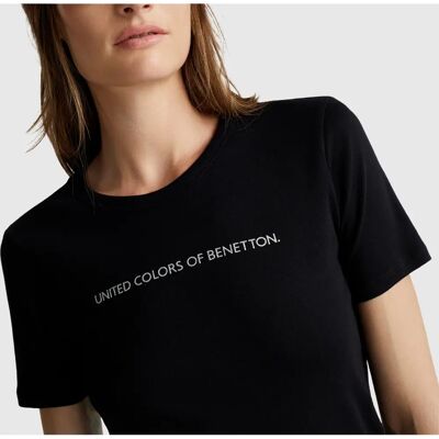Benetton S Black T-shirt - Crew Neck Benetton S Black T-shirt - Crew Neck