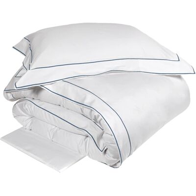 Fazzini - Isola - 2 piazze - Bianco/Azzurro - Completo copripiumino Fazzini - Isola - 2 piazze - Bianco/Azzurro - Completo copripiumino