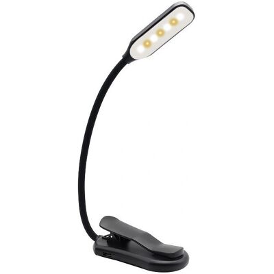 GOTRAYS Lámpara de lectura LED - Black - Clip-on - USB Recargable GOTRAYS Lámpara de lectura LED - Black - Clip-on - USB Recargable