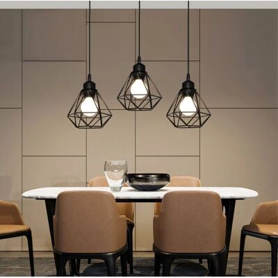 STOEX Vintage Pendant Light - 3 Light Metal E27 Ceiling Lamp Industrial Style Black STOEX Vintage Pendant Light - 3 Light Metal E27 Ceiling Lamp Industrial Style Black