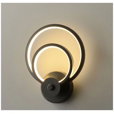 STOEX - LED Applique Murale Rond - Noir - Blanc chaud - Applique murale - Publicité STOEX - LED Applique Murale Rond - Noir - Blanc chaud - Applique murale - Publicité