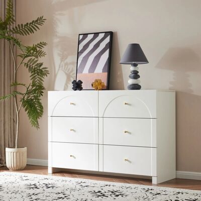 OKWISH - Cassettiera 6 cassetti - Blanco - Dresser OKWISH - Cassettiera 6 cassetti - Blanco - Dresser