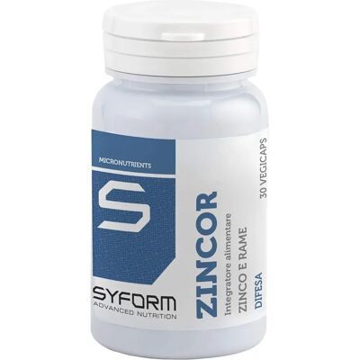 Syform Zincor - Integratore di Zinco e Rame per Immunità e Pelle - 30 Capsule Syform Zincor - Integratore di Zinco e Rame per Immunità e Pelle - 30 Capsule