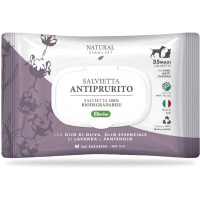 NATURAL DERMA PET - Salviette antiprurito - Lavanda e olio d’oliva - 35 pz NATURAL DERMA PET - Salviette antiprurito - Lavanda e olio d’oliva - 35 pz